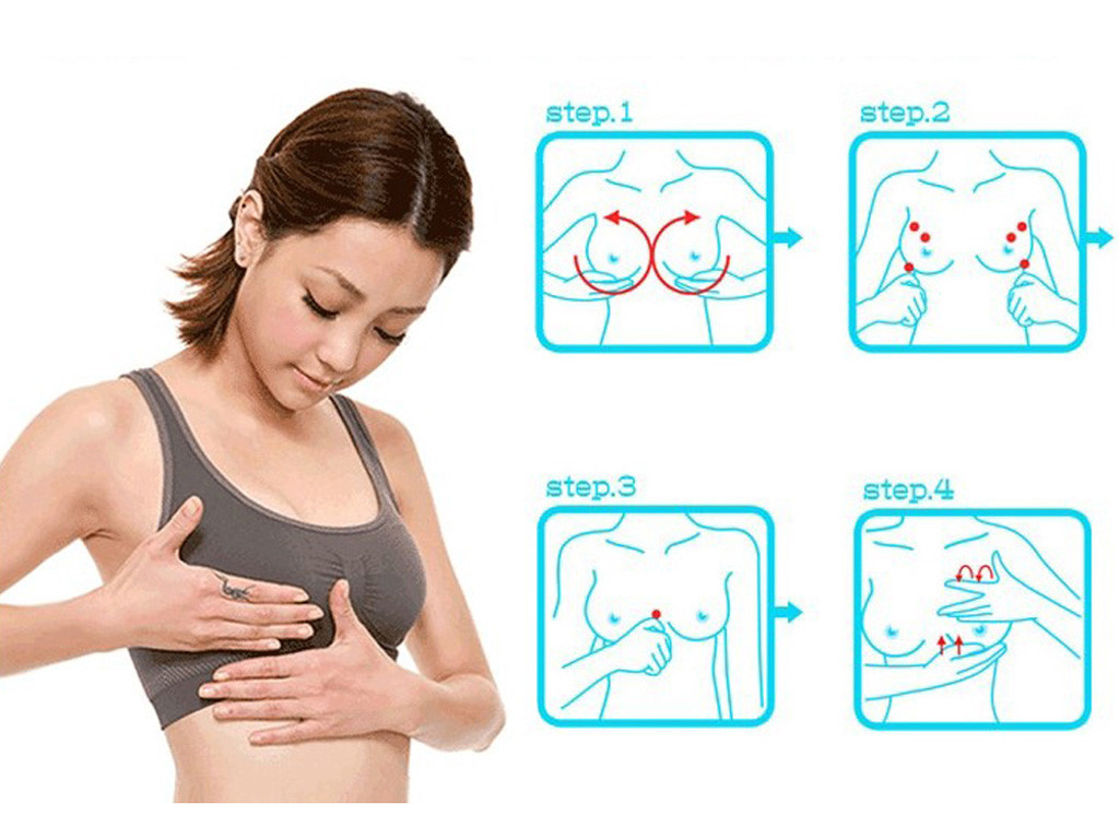 Bài tập massage vùng ngực có thể giúp tăng vòng 1 sau sinh